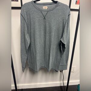 Faherty Heathered Teal Crewneck Long-Sleeve